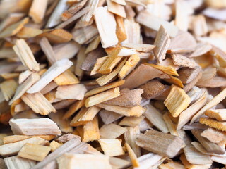 wood chips of alder close up