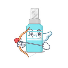 A lovable antiseptic as a romantic cupid cartoon picture with arrow