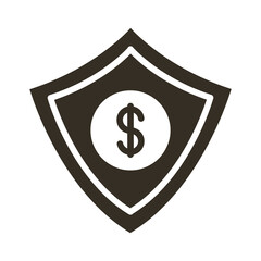 coin dollar with shield line style