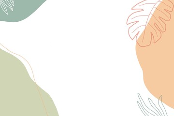 Abstract and foliage drawing copy space background