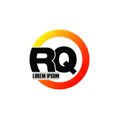 Letter RQ circle logo icon design vector. monogram logo vector illustration