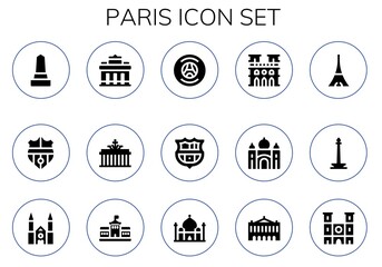 Modern Simple Set of paris Vector filled Icons
