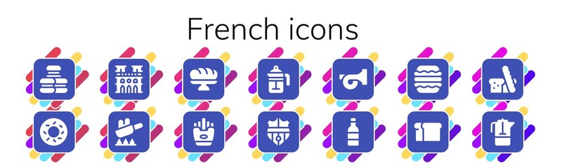 Modern Simple Set of french Vector filled Icons