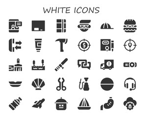 Modern Simple Set of white Vector filled Icons