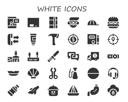 Modern Simple Set of white Vector filled Icons
