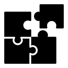 Puzzle. icon with glyph style and perfect pixels. Suitable for website design, logos, applications and UI.