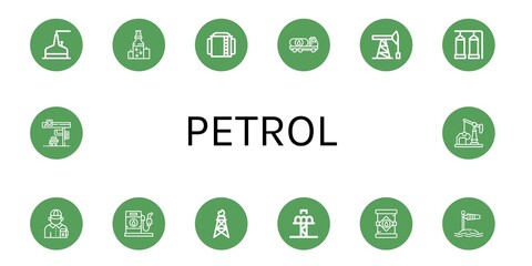 petrol simple icons set