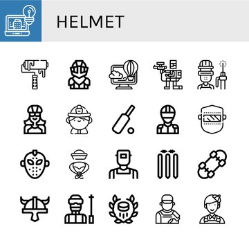 Set of helmet icons