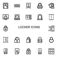 Editable 22 locker icons for web and mobile