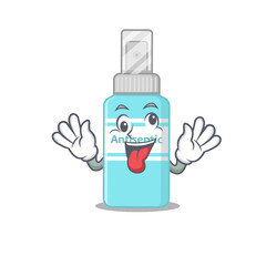 A mascot design of antiseptic having a funny crazy face