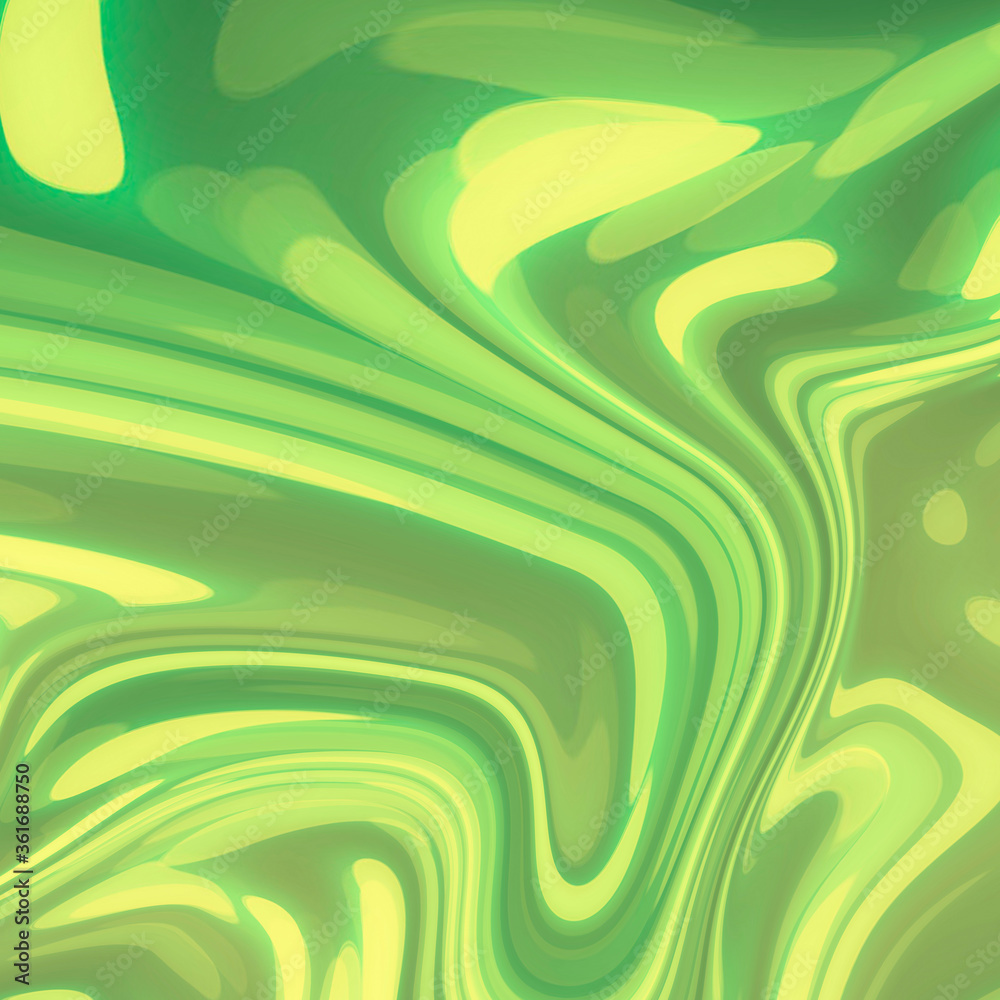 Wall mural green abstract graphic elements. dynamic colored shapes and lines. banners and templates with flowin