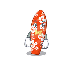 Surfboard cartoon character style having strange silent face