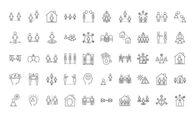 bundle of distance social set icons