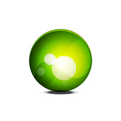 Sphere web glossy button, vector internet design element