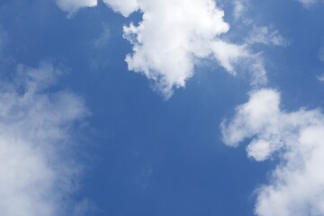 Blue sky with white clouds background of good environment 