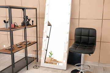 Stylish interior of modern makeup room
