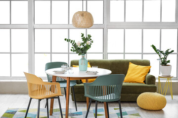 Interior of modern stylish dining room