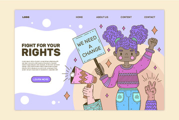 Protest strike landing page