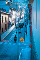 Fototapeta na wymiar street in the city in the afternoon