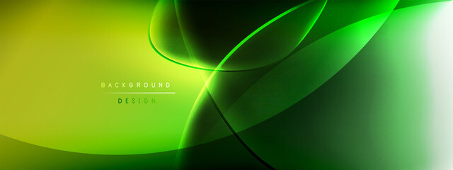 Vector abstract background - liquid bubble shapes on fluid gradient with shadows and light effects. Shiny design template for text