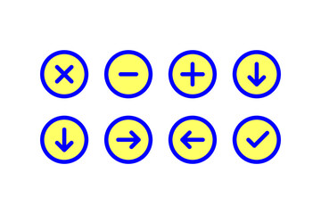 icon arrow, delete, upload, download , plus, cross vector