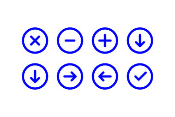 icon arrow, delete, upload, download , plus, cross vector