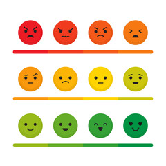 vector illustration user experience feedback concept different mood neutral and negative rating. premium design