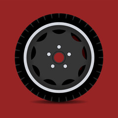 Sports car rim. car tyre collection isolated graphic design for modern transportation car.