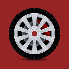 Obraz premium Sports car rim. car tyre collection isolated graphic design for modern transportation car.