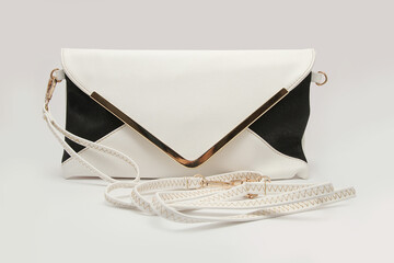 Small women's black and white handbag