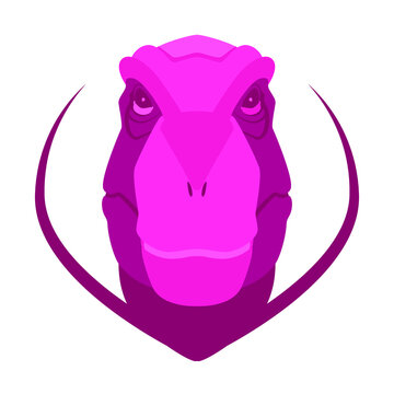 Flat pink dinosaur.