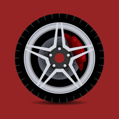 Obraz premium Sports car rim. car tyre collection isolated graphic design for modern transportation car.