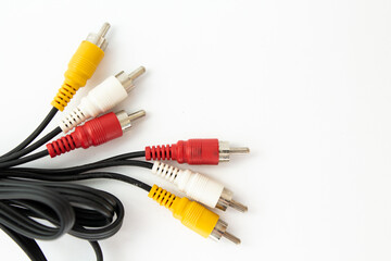 rca audio cables on a white background