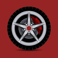 Obraz premium Sports car rim. car tyre collection isolated graphic design for modern transportation car.