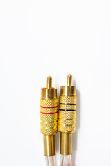 golden sound sound cable on white background