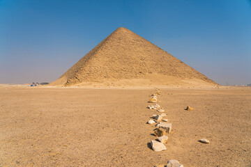 Red Pyramid, Largest pyramid of Old Egyptian Kingdom at Dahshur Necropolis, Lower Egypt