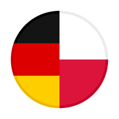 round icon with germany and poland flags. vector illustration isolated on white background