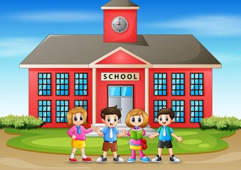Obraz na płótnie Canvas Illustration of back to school children