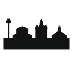 liverpool city skyline in england
