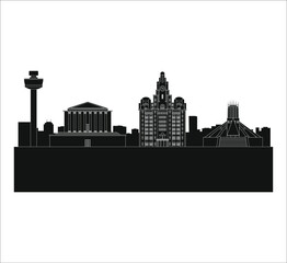 liverpool city skyline in england