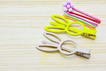 Hair accessories. Woman hair items stylist salon flowers elastic bands bows hoops, accessory for care and clip hairline,