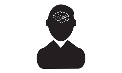 Human brain icon. vector graphics
