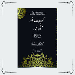 Mandala template with elegant, classic elements. Great for invitation, flyer, menu, brochure, background Premium Vector