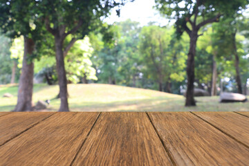 Wooden terrace with space to put objects in the background