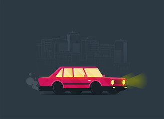 Vector illustration of a old car