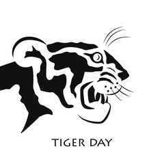 head of a snarling tiger in profile