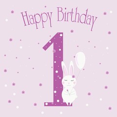 birthday holiday one year old rabbit