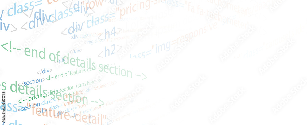 Aufkleber Software development abstract technology code and script background