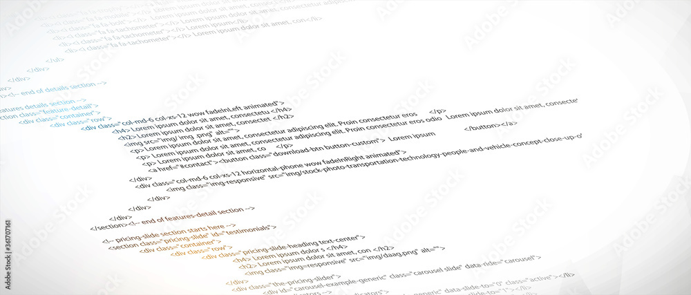Aufkleber Software development abstract technology code and script background