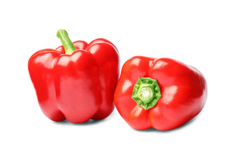 Red bell pepper on white background